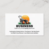Carte De Visite Orange Sun Mowing Lawn Care Service (Devant)