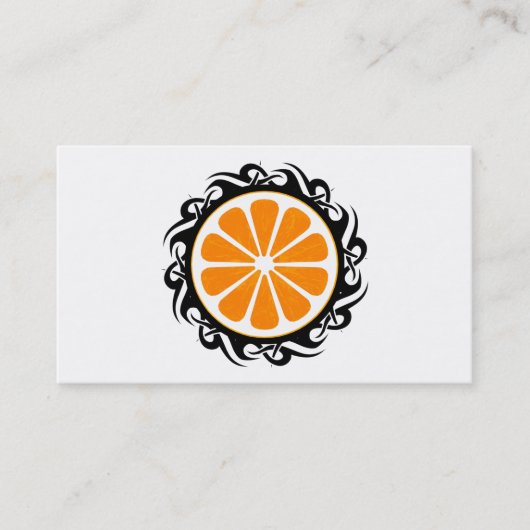 Carte De Visite orange tribale (Devant)