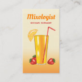 Carte De Visite Orange Tropical Citrus Boire Mixologue Bartender (Devant)