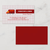 Carte De Visite Orange Truck (Devant / Derrière)