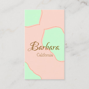 Carte De Visite Orange vert pastel bohème ajouter un nom lieu rust