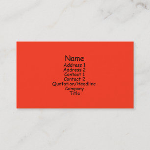 Carte De Visite orange vif