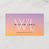 Carte De Visite Orange violet Dégradé des médias sociaux Icônes (Devant)