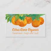 Carte De Visite Oranges Agrumes Fruits Aquarelle Organiques (Devant)