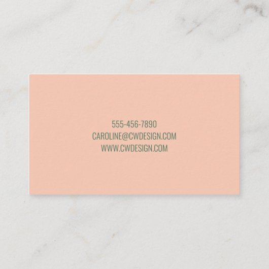 Carte De Visite Oranges Arômes rose Boho Moderne Script (Dos)