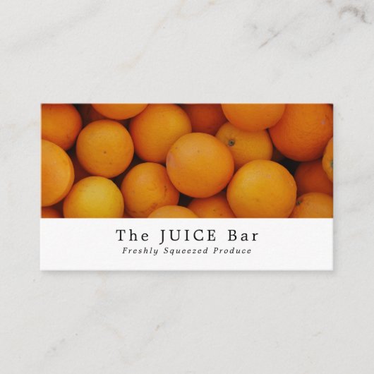 Carte De Visite Oranges bio, bar à jus (Devant)