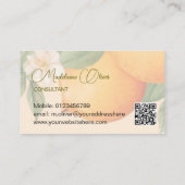 Carte De Visite Oranges Citrus Aquarelle moderne QR Code (Dos)