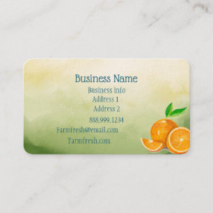 Carte De Visite Oranges Jus de fruits frais ou boissons