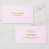 Carte De Visite Orbes lumineuses modernes sur or rose (Devant / Derrière)