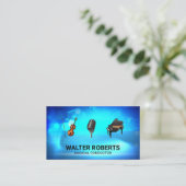 Carte De Visite Orchestre | Microphone Violon Piano (Debout devant)