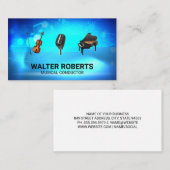 Carte De Visite Orchestre | Microphone Violon Piano (Devant / Derrière)