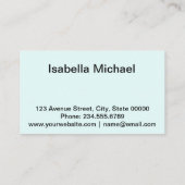 Carte de visite, Orchidée (Dos)