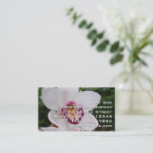 Carte De Visite Orchidée Blanche I Belle Fleur Tropicale (Debout devant)