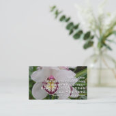 Carte De Visite Orchidée blanche II Élégante florale (Debout devant)
