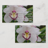 Carte De Visite Orchidée blanche II Élégante florale (Devant / Derrière)
