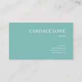 Carte De Visite Orchidée blanche moderne Turquoise et or (Dos)