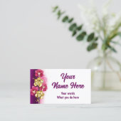 Carte De Visite Orchidée d'or sur un Arrière - plan rose (Debout devant)