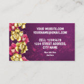 Carte De Visite Orchidée d'or sur un Arrière - plan rose (Dos)