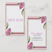 Carte De Visite Orchidée Fleur Tropicale Botanique Chic Rose Viole (Devant / Derrière)