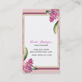 Carte De Visite Orchidée Fleur Tropicale Botanique Chic Rose Viole (Dos)