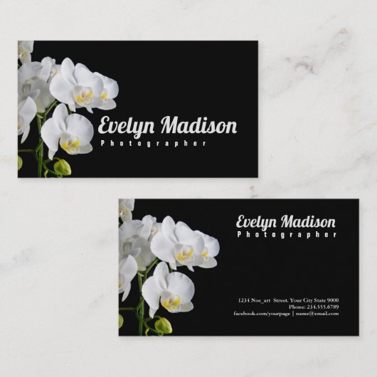 Carte De Visite Orchidée - Fleur yu6777 (Devant / Derrière)