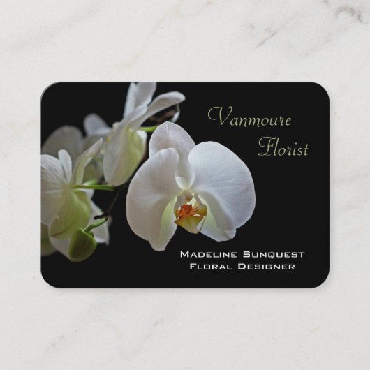 Carte De Visite Orchidée fleuriste Pearl de luxe (Devant)
