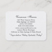 Carte De Visite Orchidée fleuriste Pearl de luxe (Dos)