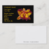 Carte De Visite Orchidée jaune et rouge (Devant / Derrière)