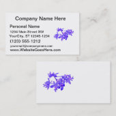 Carte De Visite Orchidée moulue teintée par bleu de fleurs (Devant / Derrière)