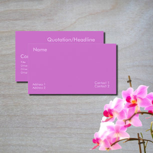 Carte De Visite orchidée rose pourpre