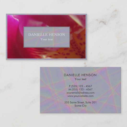 Carte De Visite Orchidée rose rouge (Devant / Derrière)