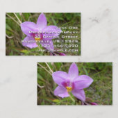 Carte De Visite Orchidée sauvage violette Fleur tropicale (Devant / Derrière)