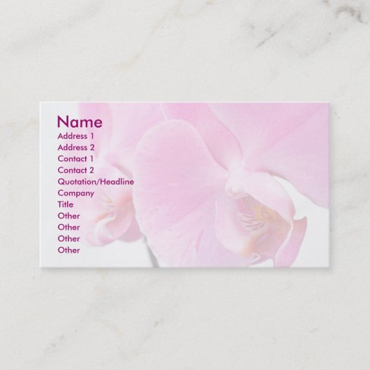 Carte De Visite Orchidées (Devant)