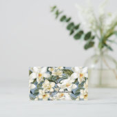 Carte De Visite Orchidées blanches élégantes (Debout devant)