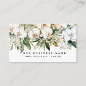 Carte De Visite Orchidées Blanches Élégantes Fleurs florales (Devant)