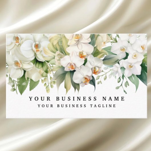 Carte De Visite Orchidées Blanches Élégantes Fleurs florales