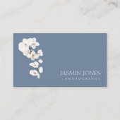 Carte De Visite Orchidées Bleues Modernes QR Code Floral (Devant)