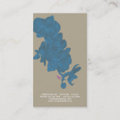 CARTE DE VISITE ORCHIDÉES ET PAPILLONS SABLE BLEU (Dos)