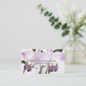 Carte De Visite Orchidées romantiques pourpres Aiment Floral (Debout devant)
