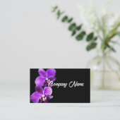 Carte De Visite orchidées violettes élégantes sur fleurs de nature (Debout devant)