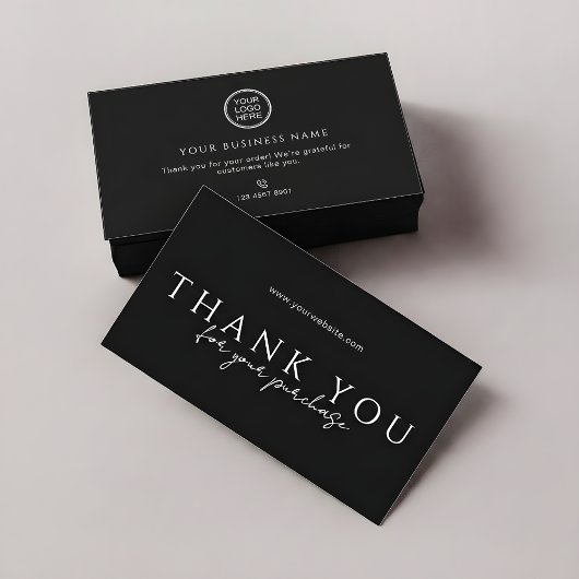 Carte De Visite Order Packaging Thank You Inserts | Modern Sleek
