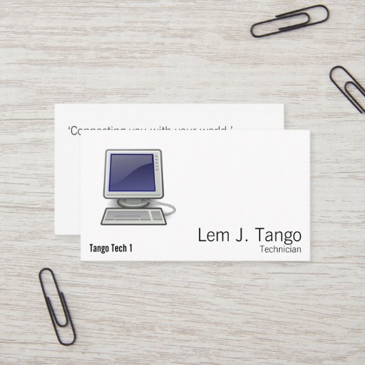 Carte De Visite Ordinateur (Devant/Arrière en situation)