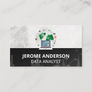Carte De Visite Ordinateur analyste de données   Graphique du marc