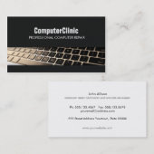 Carte De Visite Ordinateur de réparation Technicien Clavier Noir P (Devant / Derrière)