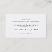Carte De Visite Ordinateur de réparation Technicien Clavier Noir P (Dos)