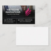 Carte De Visite Ordinateur portable avec Financials | Logo du grap (Devant / Derrière)