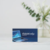 Carte De Visite Ordinateur portable avec graphiques financiers h87 (Debout devant)