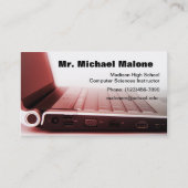 Carte De Visite Ordinateur portable Clavier Technicien Infos de l' (Devant)