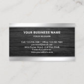 Carte De Visite Ordinateur portable en bois gris Technicien de rép (Dos)