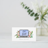 Carte De Visite Ordinateur portable Floral | Assistant virtuel (Debout devant)